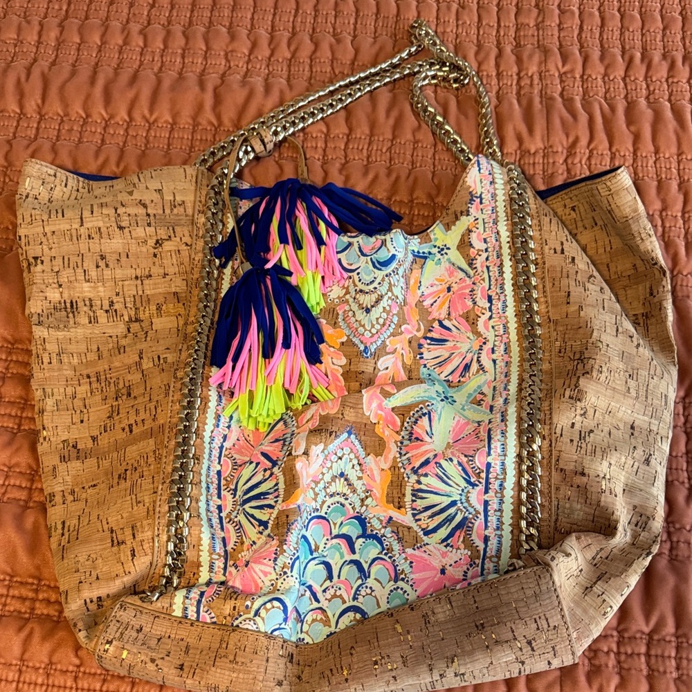 Lily Pulitzer Colorful Patterned Tote Bag